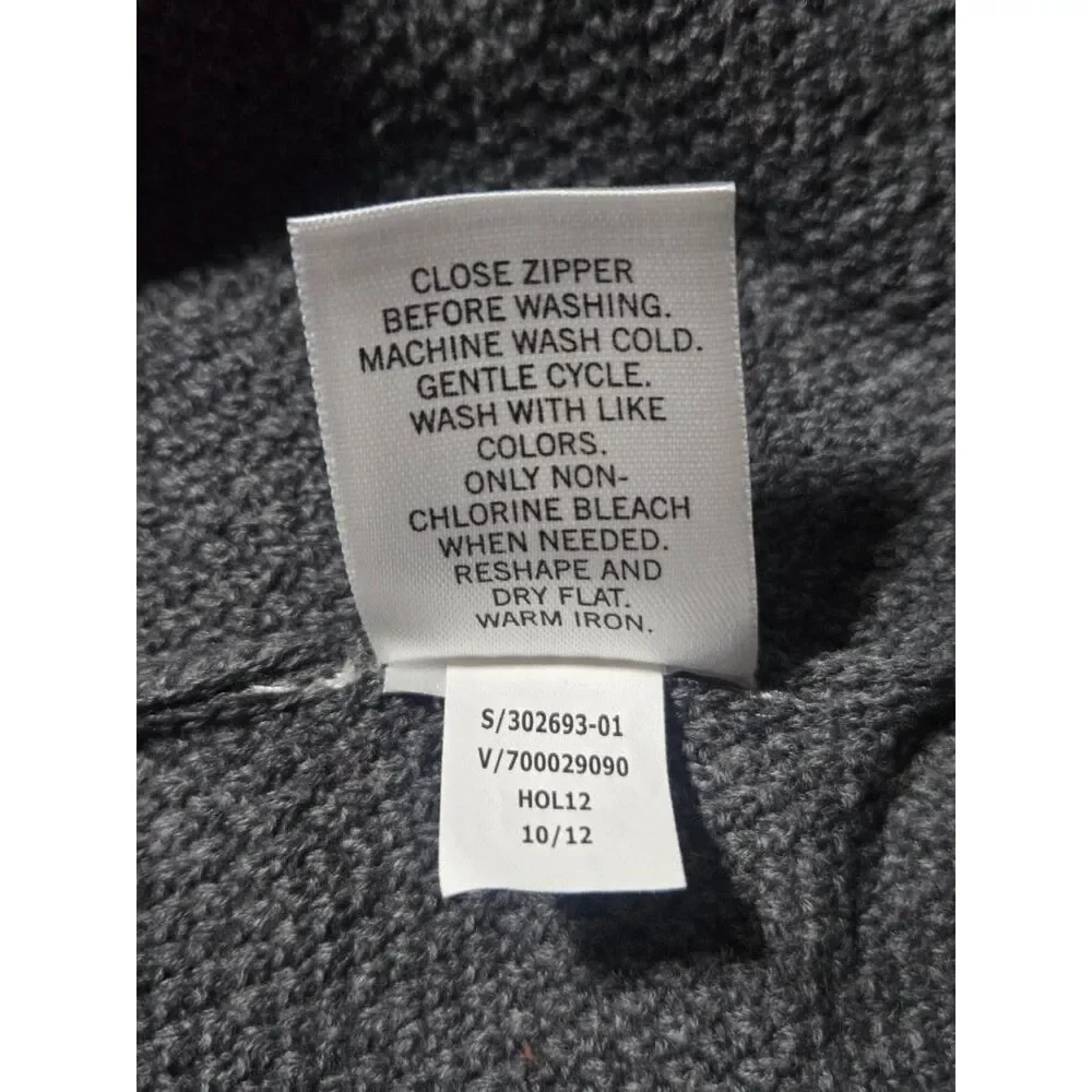 Banana Republic Charcoal Gray Textured Quarter Zip Pullover Sweater Size M